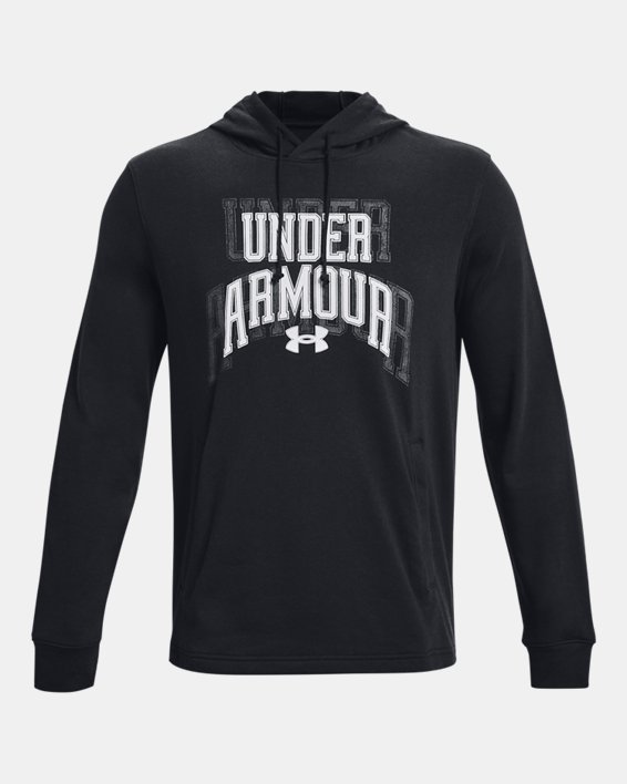 Men's UA Rival Terry Graphic Hoodie in Black image number 4